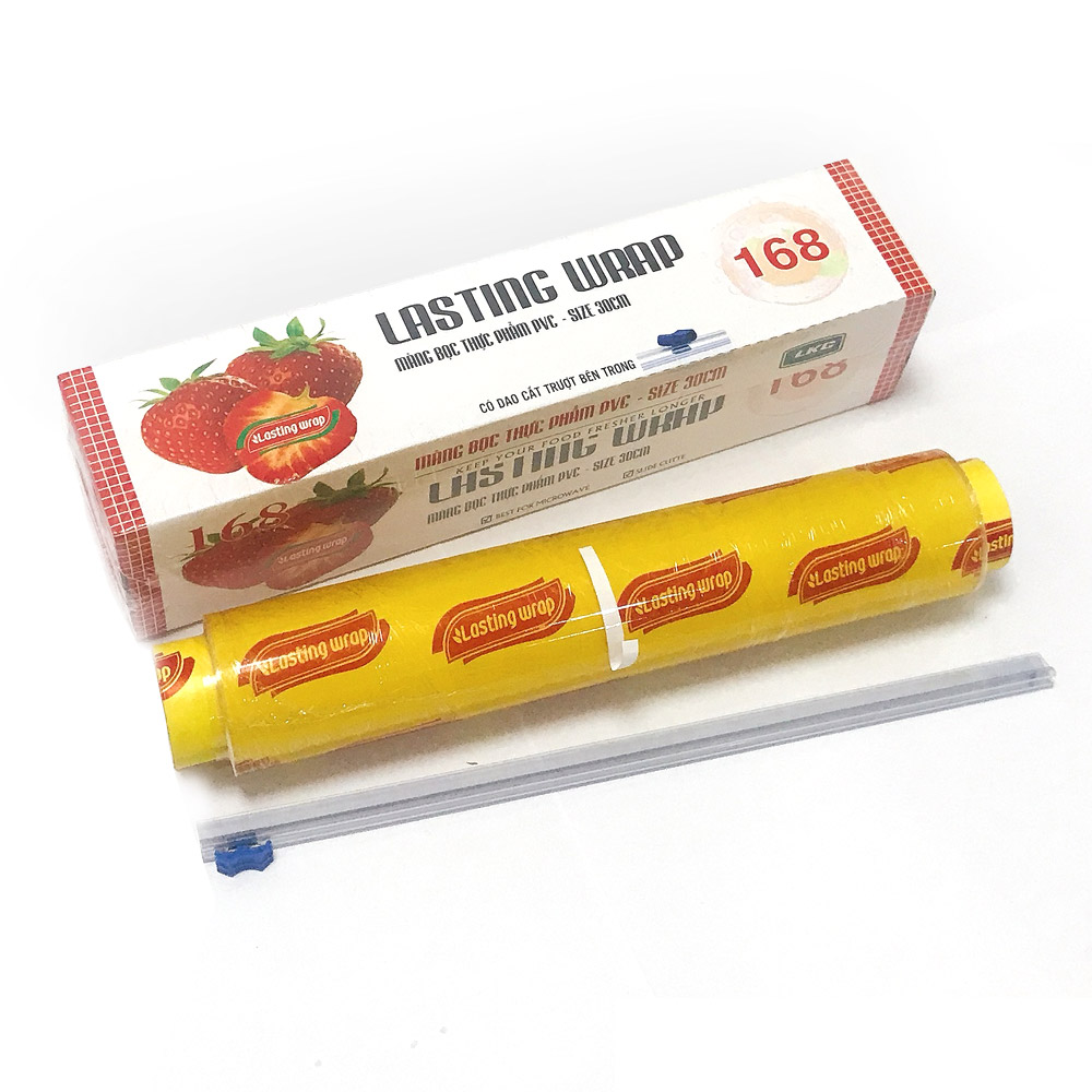 Màng bọc thực phẩm PVC Lasting Wrap 30cm x 168 (có dao nhựa)
